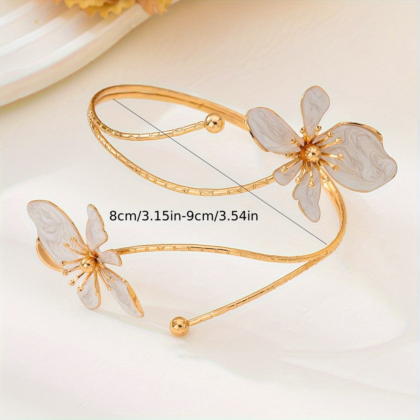 1pc Elegant & Sexy Floral Open Cuff Armlet - Iron Material, Perfect for Parties, Weddings, Summer Events, and Casual Outings - Ideal Gift for Friends & Family, Floral Armlet